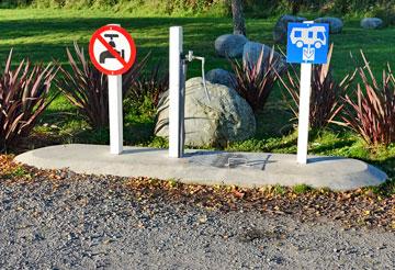 Public dump station at the entrance of the holiday park