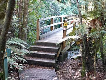 Bridge crossing a river along the walkway