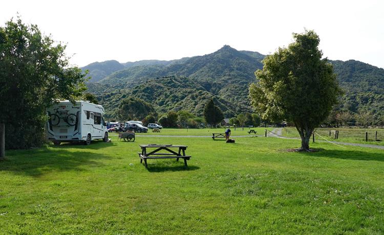 Spacious on grass parking area