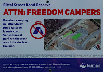 Freedom camping sign