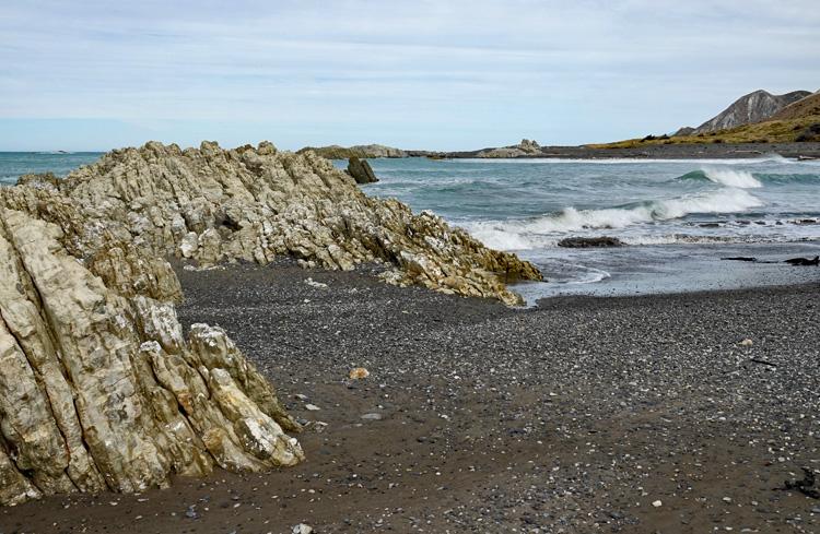 Rocky coastline near the northern end of Ward Beach