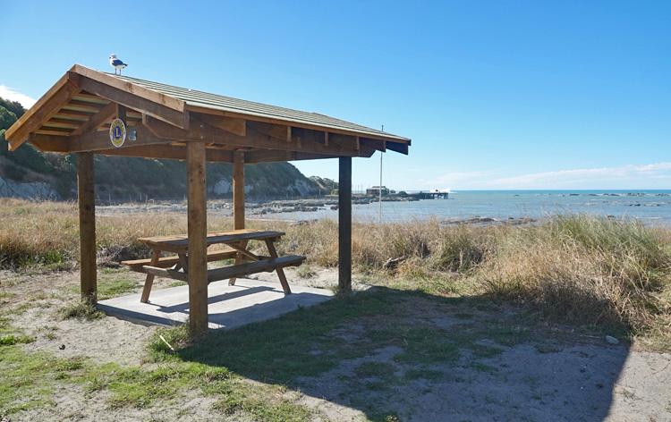 Picnic table kiosk`