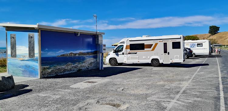 Public toilets next to the parking area