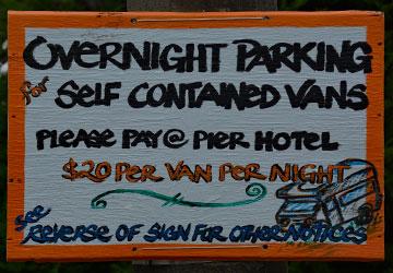 Overnight parking sign