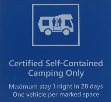 Freedom camping sign