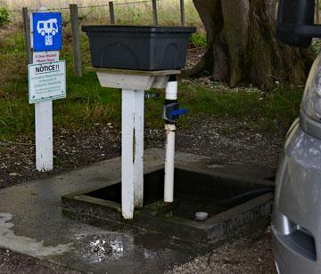 Close up of the dump station