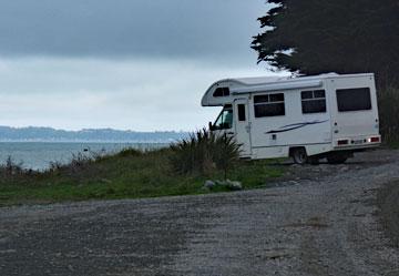 Parking alongside the beach