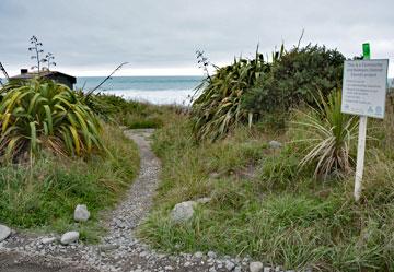 Path providing access to the beach