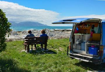 Having a peaceful lunch overlooking the harbour