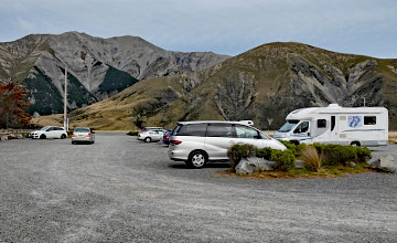 Large gravel parking area