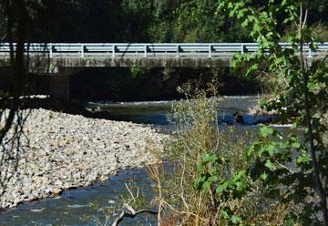 Stream running under the bridge