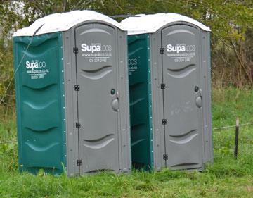 Temporary toilets until the new ones are completed
