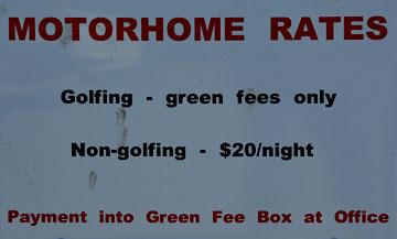 Motorhome rates sign