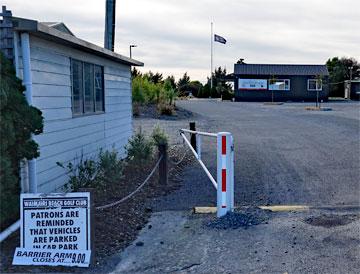 Entrance to the golf club and security barrier