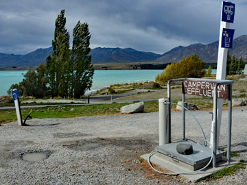 Public dump station with a lake view