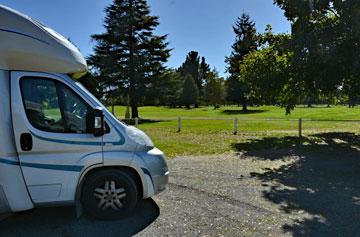 Parking overlooking the golf course