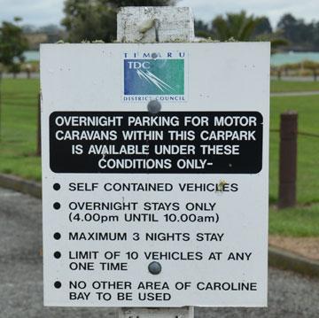 Overnight parking sign
