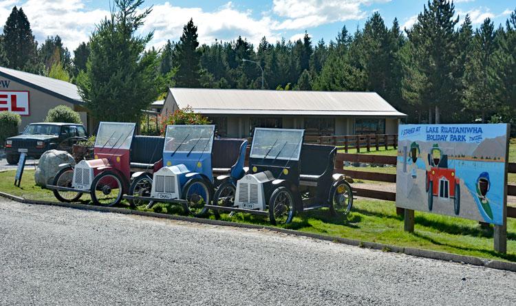 Vintage cars at the exit