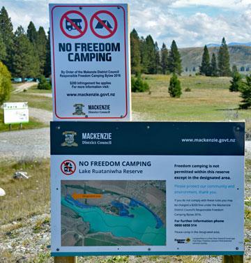 No freedom camping sign