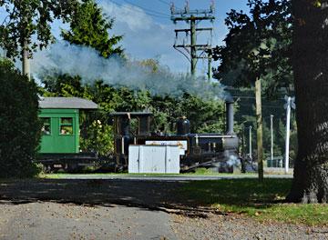 Steam train going past