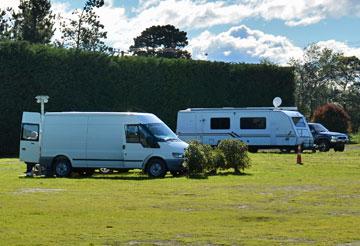 Campsite parking on grass