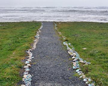 Shell decorated path