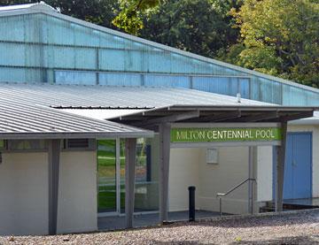 Entrance to the indoor public swimming pool