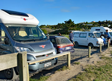 Motorhome parking overlooking the harbour