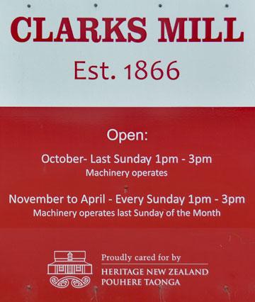 Clarks Mill sign