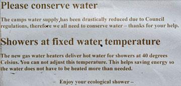 Eco shower notice