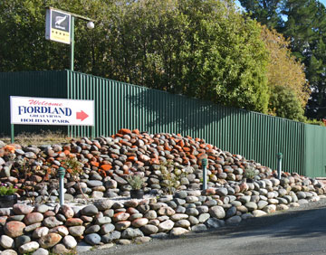 The Fiordland Grand Views Holiday Park entrance