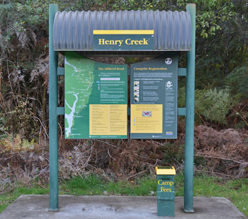 Henry Creek DOC sign