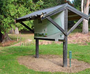 Noticeboard with a history of the park