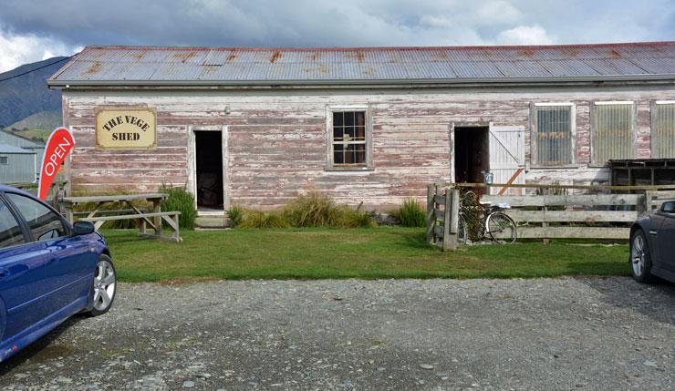 Outside in the Vege Shed parking area