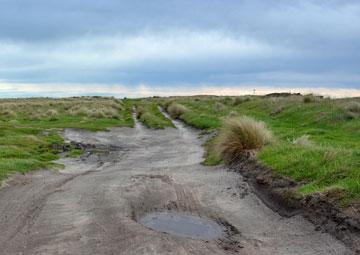 Rough access road