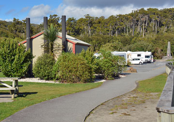 Parking area and toilets