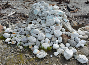 A mound of message stones