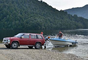 Towing a fishing boat