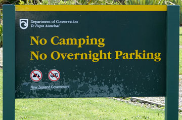 No camping sign