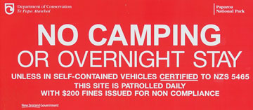 No Camping sign