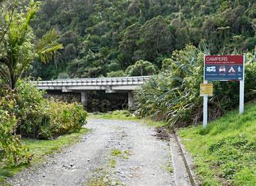 Entrance to the parking area