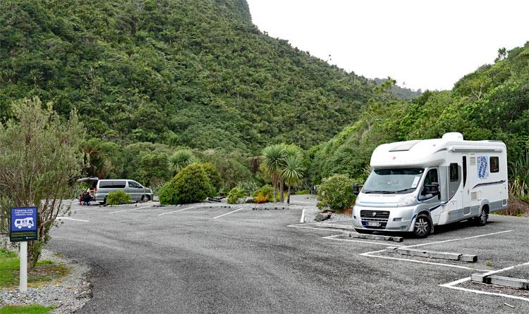 Motorhome parking in the carpark