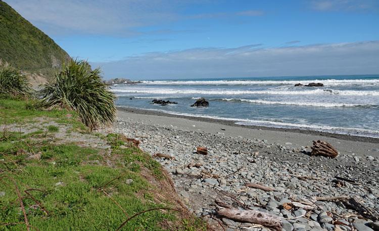 View along the beach