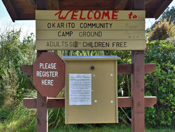 Self-registration at the campsite entrance