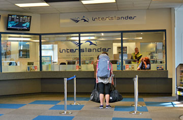 Buying tickets at the booking office