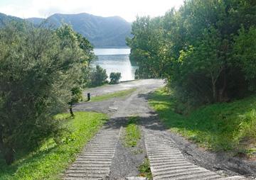 Steep access driveway