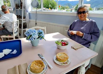 Enjoying a fresh salad lunch