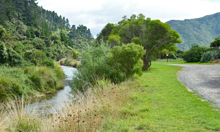 River running alongside the campsite