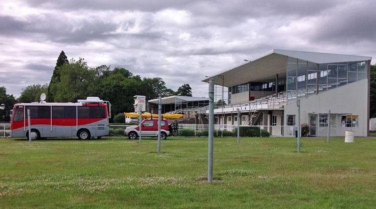 Parking in front of the grandstand