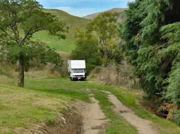 On grass parking